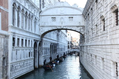 View of canal in city