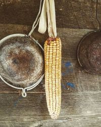 Close-up of food on wooden table