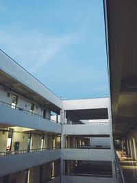 Low angle view of building against blue sky
