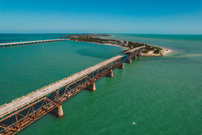 High angle view of sea against sky