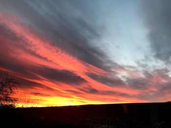 Scenic view of dramatic sky during sunset