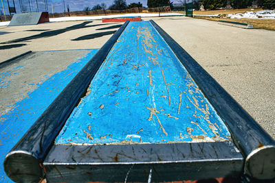 Snow is melting at the skate park