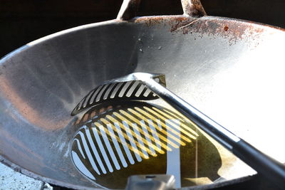 High angle view of chocolate in container at home