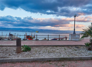 View of sea against cloudy sky