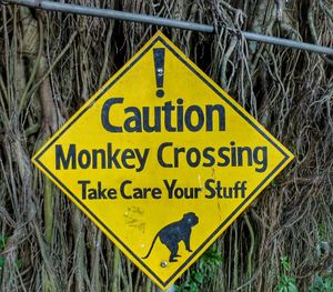 Sign board on road