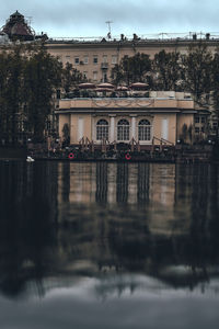 Reflection of buildings on lake