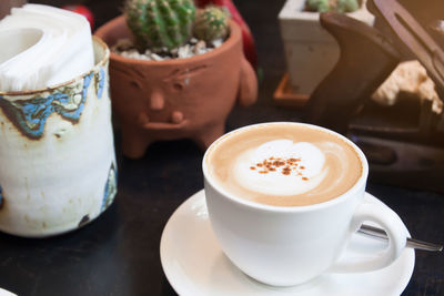 Close-up of coffee on table