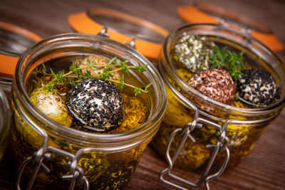 Close-up of food on table