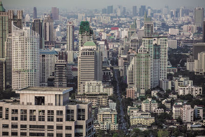 High angle view of modern buildings in bangkok city of thailand. 2010.