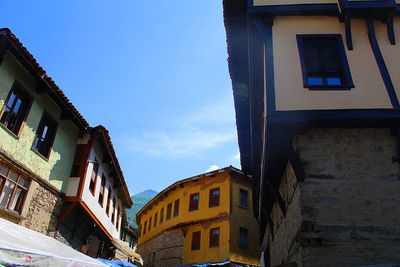 Low angle view of residential building against sky