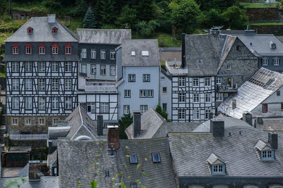 High angle view of buildings in city