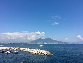 View from mergellina seafront to mount vesuvius