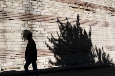 Shadow of man on wall