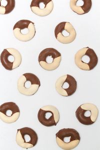 High angle view of candies against white background