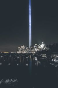 Illuminated city at night