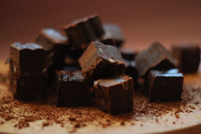 Close-up of chocolates in plate