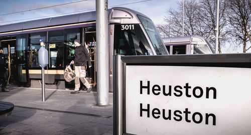 Information sign on glass window