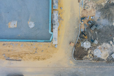 High angle view of working on table