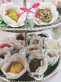 Close-up of flowers in bowl