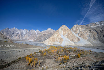 Autumn view of passu cones in the gilgit baltistan region of northern pakistan. 