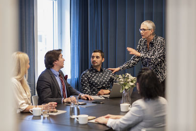 Coworkers at meeting