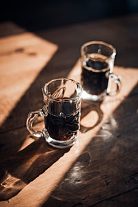 Close-up of drink served on table