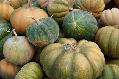 Full frame shot of pumpkins for sale at market stall