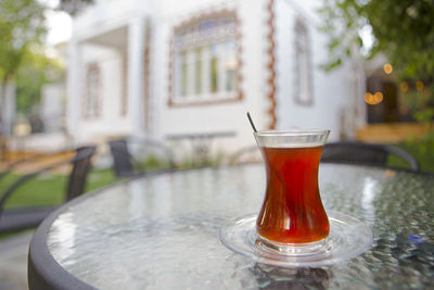 Close-up of drink on table