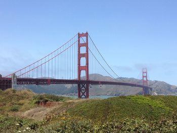 Golden gate bridge against sky