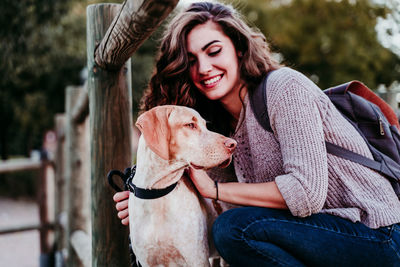 Young woman with dog