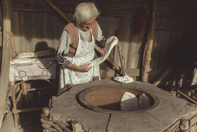 Man working on wood