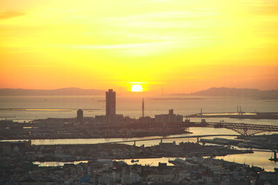 Scenic view of sea during sunset