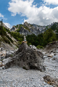 Scenic view of rocky mountains against sky