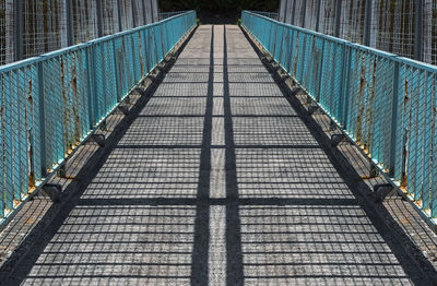 High angle view of footbridge on footpath