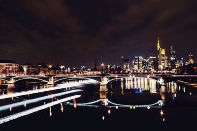 Illuminated city at night