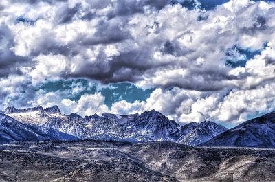 Scenic view of mountains against sky