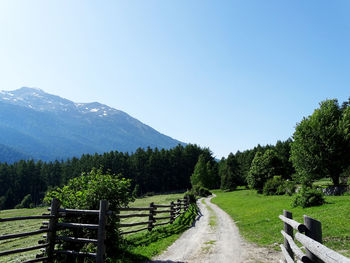 Scenic view of landscape against clear sky