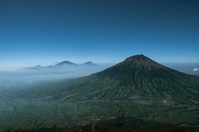 Scenic view of mountains against clear sky