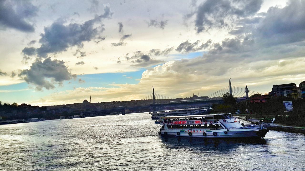 water, nautical vessel, transportation, waterfront, sky, cloud - sky, river, mode of transport, rippled, cloud, sailing, ocean, sea, ferry, nature, calm, outdoors, tourism, journey, day, passenger craft, scenics, tranquil scene, cloudscape, cloudy, engineering, tranquility, seascape