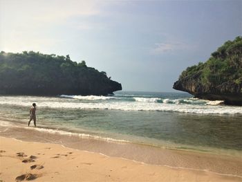 Scenic view of sea against sky during summer