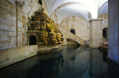 Mae d'agua reservoir in amoreiras showing the entry point of the water from the aquaduct