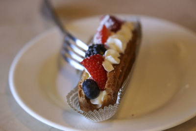 Close-up of cake in plate