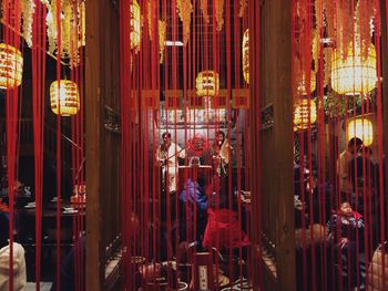 Panoramic view of people in temple