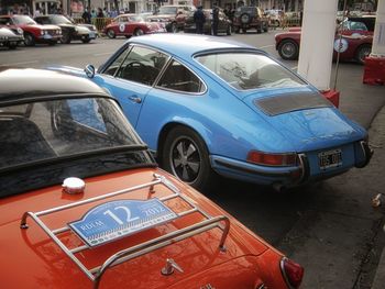 Cars on street in city