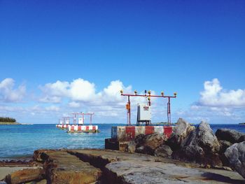 View of calm blue sea against the sky