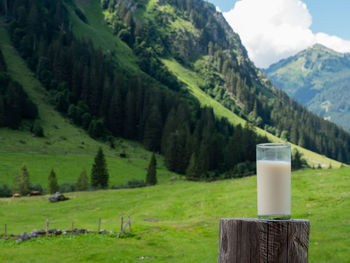 Scenic view of green mountains