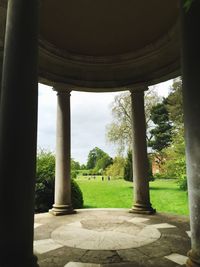 Building with columns in background