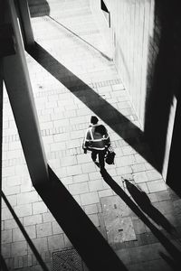 Shadow of woman on wall