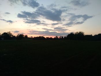 Scenic view of silhouette landscape against sky during sunset