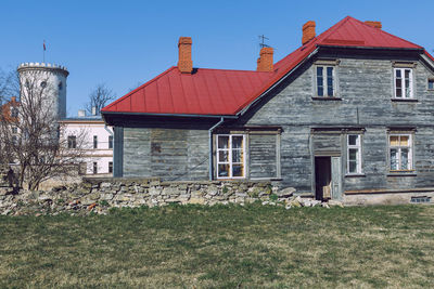 Exterior of old building against sky